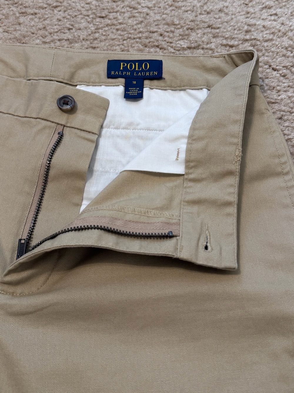POLO RALPH LAUREN Boy’s Classic Chino Khaki Pants Size 18 - Picture 8 of 9